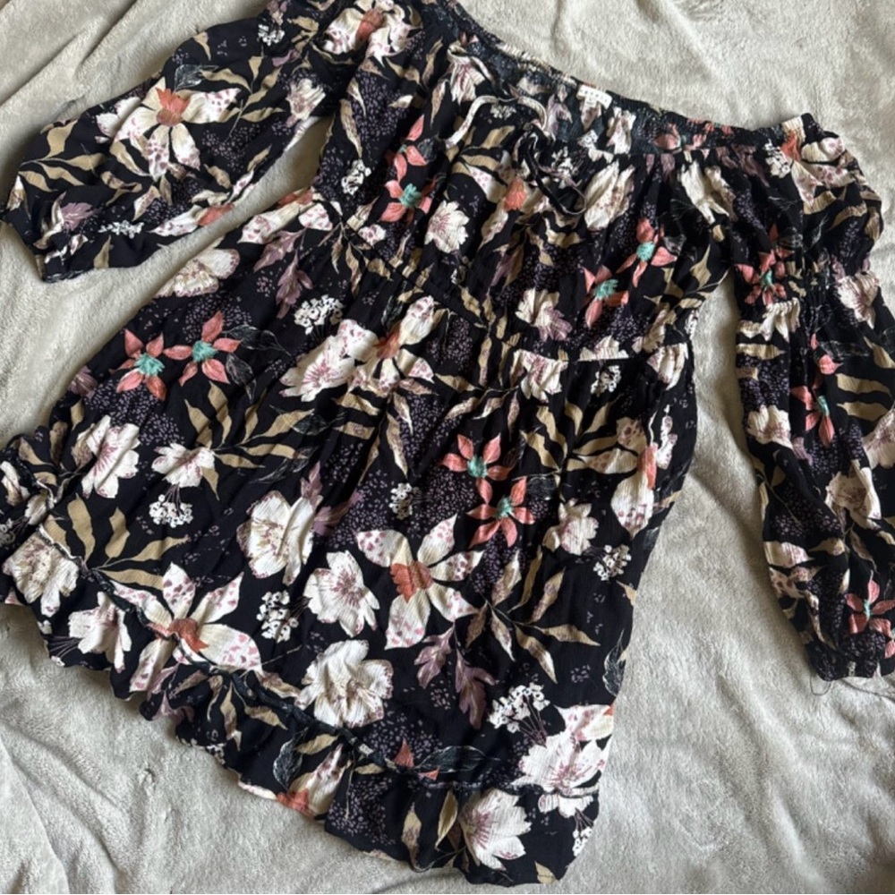 Elegant Floral Off-Shoulder Dress